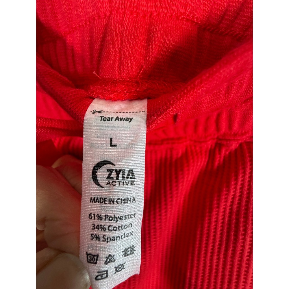 New Zyia Active Don't Wake Me Thermal Joggers Large Red Lounge Pants Pajamas - Picture 9 of 13